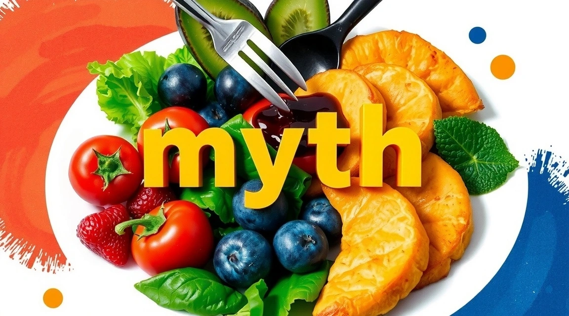 Verschiedene Gemüse und Früchte, die Mythen symbolisieren